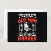 Barber Old Man Briefkaart (Voorkant / Achterkant)