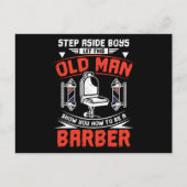 Barber Old Man Briefkaart (Voorkant)