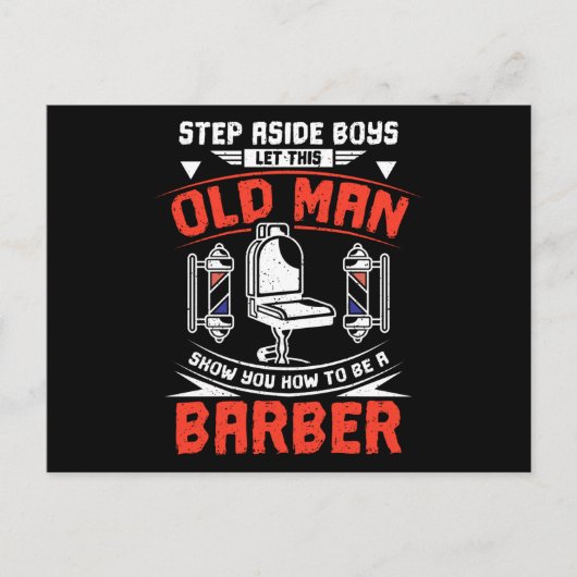 Barber Old Man Briefkaart (Voorkant)