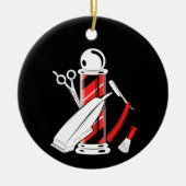 Barber Ornament Barber Pole kerstversiering (Voorkant)