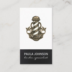 Barber Pole Afspraak Leer Stylist Barber Visitekaartje