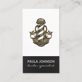 Barber Pole Afspraak Leer Stylist Barber Visitekaartje