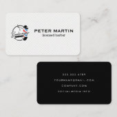 Barber Pole and Scissors | Hair Cut Logo Visitekaartje (Voorkant / Achterkant)