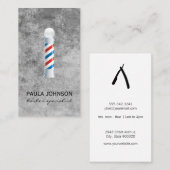 Barber Pole Appointment Grey Texture Visitekaartje (Voorkant / Achterkant)