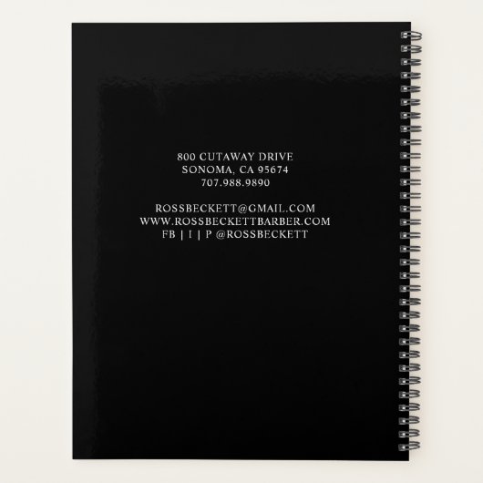 Barber Pole Barber Black White Benoeming Planner (Achterkant)