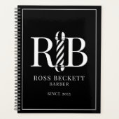 Barber Pole Barber Black White Benoeming Planner (Voorkant)