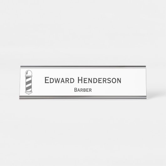 Barber Pole | Barber Bureau Naambordje (Voorkant)