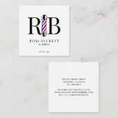 Barber Pole Barber Hair Stylist Square Business C Vierkante Visitekaartje (Voorkant / Achterkant)