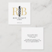 Barber Pole Barber Hair Stylist Vierkante Visitekaartje (Voorkant / Achterkant)