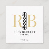 Barber Pole Barber Hair Stylist Vierkante Visitekaartje (Voorkant)