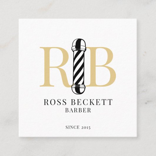Barber Pole Barber Hair Stylist Vierkante Visitekaartje (Voorkant)