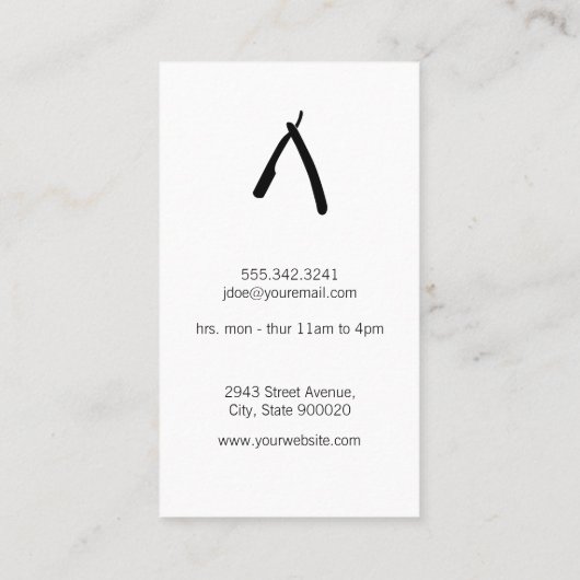 Barber Pole | Barber Scissors Stylish Hair Visitekaartje (Achterkant)