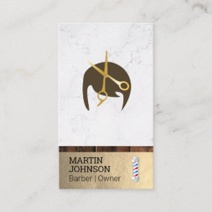 Barber Pole Barber Scissors Stylish Hair Visitekaartje