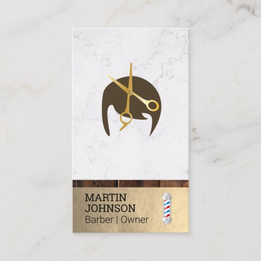 Barber Pole | Barber Scissors Stylish Hair Visitekaartje (Voorkant)