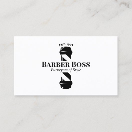 Barber Pole Barbershop Benoeming Herinder Busine Visitekaartje (Voorkant)