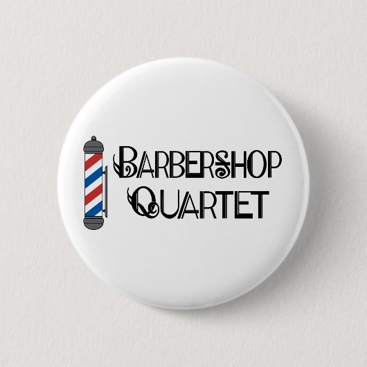 Barber Pole Barbershop Kwartet Ronde Button 5,7 Cm (Voorkant)