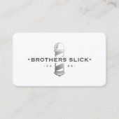 Barber Pole Barbershop Minimale Witte Loyaliteit Visitekaartje (Voorkant)