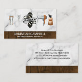 Barber Pole | Barberwinkel | Marmer Wood Visitekaartje (Voorkant / Achterkant)