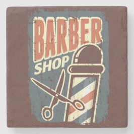  Barber Pole Blue Stenen Onderzetter