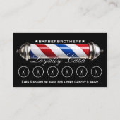 Barber Pole Classic Black Loyalty Visitekaartje (Achterkant)
