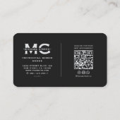 Barber Pole Elegant Zwart Zilver Barbershop Visitekaartje (Achterkant)