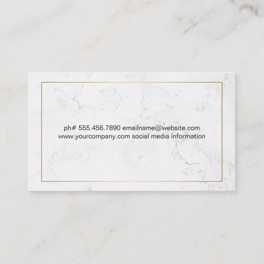 Barber Pole en Gereedschap | Marmer Visitekaartje (Achterkant)