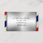 Barber pole faux metallic Visitekaartje (Achterkant)