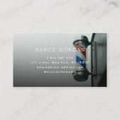 Barber Pole Foto en snor Logo Barbershop Visitekaartje (Achterkant)