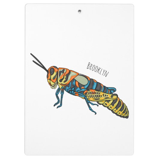 Barber pole grasshopper cartoon illustration klembord (Achterkant)