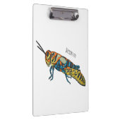 Barber pole grasshopper cartoon illustration klembord (Rechts)