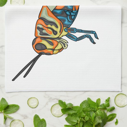 Barber pole grasshopper cartoon illustration  theedoek (Gevouwen)