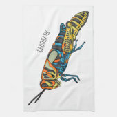 Barber pole grasshopper cartoon illustration  theedoek (Verticaal)