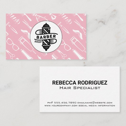Barber Pole | Haarsnijdende Accessoires Visitekaartje (Voorkant / Achterkant)