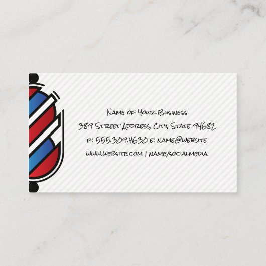 Barber Pole | Haarsnijgereedschap Visitekaartje (Achterkant)