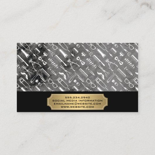 Barber Pole | Haarsnijgereedschap Visitekaartje (Achterkant)