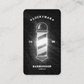 Barber Pole Hair Stylist Classic Black White  Visitekaartje (Voorkant)