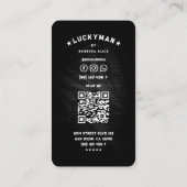 Barber Pole Hair Stylist Classic Black White  Visitekaartje (Achterkant)