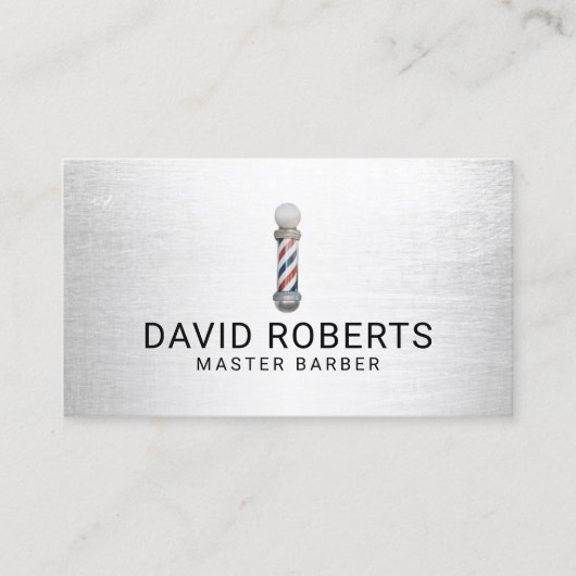 Barber Pole Hair Stylist Kapper Barbershop Visitekaartje (Voorkant)
