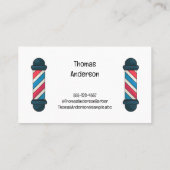 Barber Pole Hairdresser Minimalist Visitekaartje (Achterkant)