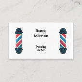 Barber Pole Hairdresser Minimalist Visitekaartje (Voorkant)