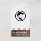 Barber Pole | Hout en marmer Visitekaartje (Voorkant)