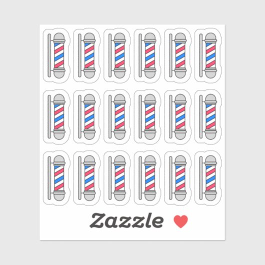 Barber Pole Kapperszaak Salon Kappersafspraak Plan Sticker (Vel)