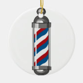 Barber Pole Keramisch Ornament (Voorkant)