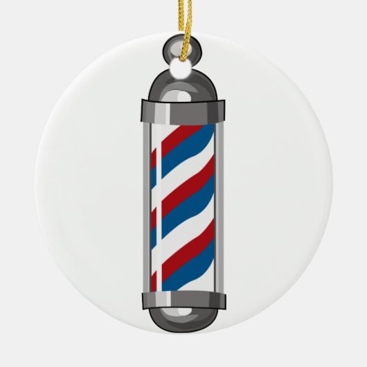 Barber Pole Keramisch Ornament (Voorkant)