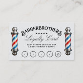 Barber Pole Lichtgrijs Elegante Loyaliteitsbelonin Visitekaartje (Achterkant)