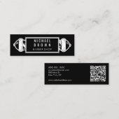 Barber Pole-logo met qr-code Mini Visitekaartje (Voorkant / Achterkant)