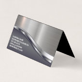 Barber Pole Logo | QR-code | Metaalglansmachine Visitekaartje (Achterkant)