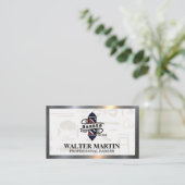 Barber Pole Logo | Stijlvol Metaal Visitekaartje (Staand voorkant)