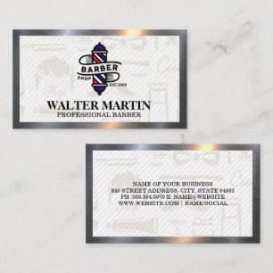 Barber Pole Logo   Stijlvol Metaal Visitekaartje