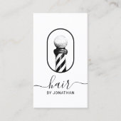 Barber Pole Minimalist Hair Stylist Haarsalon Visitekaartje (Voorkant)